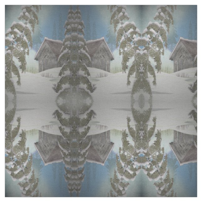 Winter-Hütte Stoff (Muster)