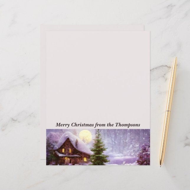 Winter Hütte Weihnachten (Vorderseite/Rückseite Beispiel)