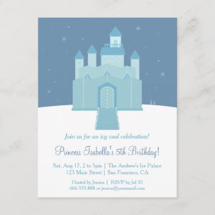 Winter Ice Frozen Palace Princess Geburtstagsparty Einladung
