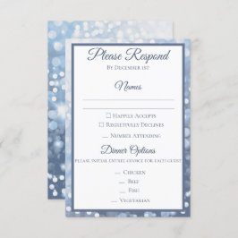 Winter Icy Blue Wedding RSVP Einladung