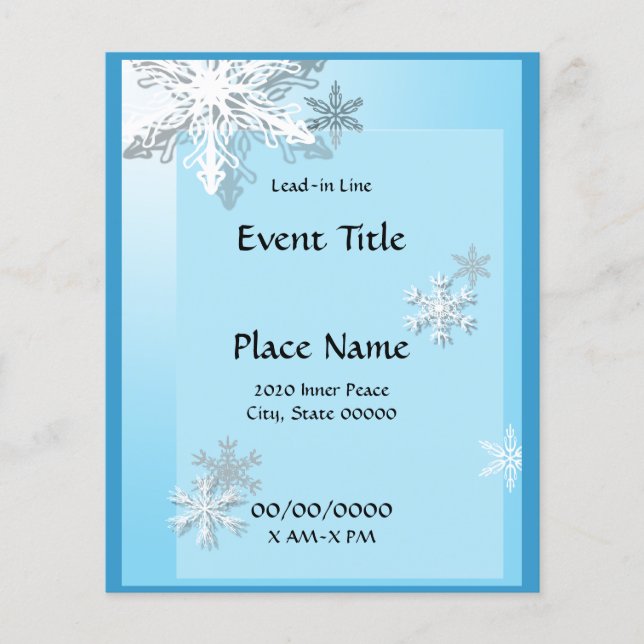 Winter Icy Snowflakes Kleiner Event Flyer (Vorne)