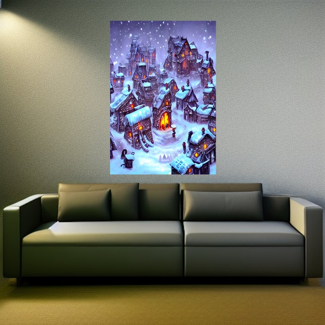 Winter im Dorf | AI Art Poster (Von Creator hochgeladen)