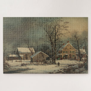 Winter im Land: ein kalter Morgen Puzzle
