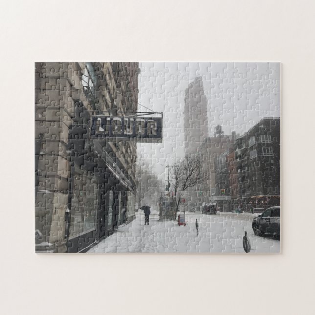 Winter im New Yorker Snowstorm Foto Puzzle (Horizontal)
