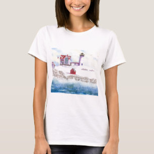 Winter im Nubble LIghthouse in Maine T-Shirt