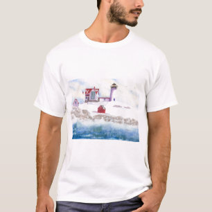 Winter im Nubble LIghthouse in Maine T-Shirt