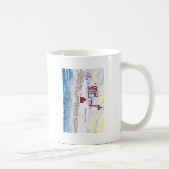 Winter im Nubble LIghthouse in Maine Tasse (Rechts)