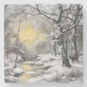 Winter im Wald Steinuntersetzer