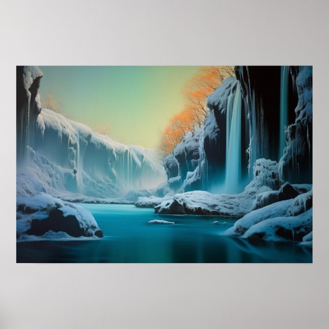 Winter im Wasserspalt Poster (Vorne)