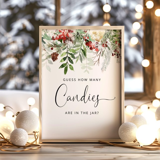 Winter immergrün Raten Sie, wie viele Bonbons Post Poster (Von Creator hochgeladen)