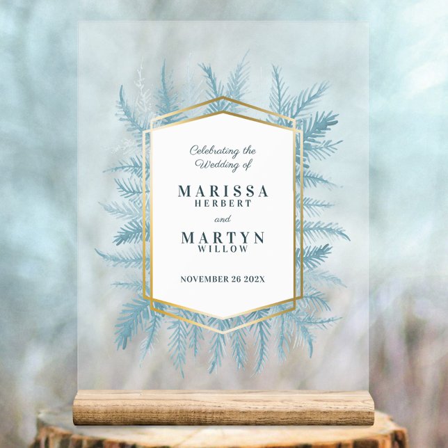 Winter immergrüne Fichtenkunst Eintritt Acrylschild (Von Creator hochgeladen)