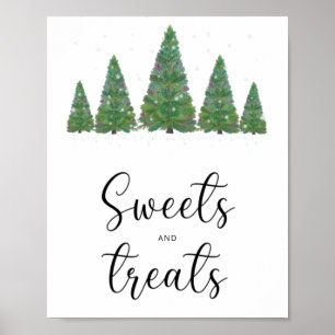Winter immergrüne Süßigkeiten und Leckereien Poster