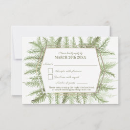 Winter immergrünes Blattwerk Aquarellgrün RSVP Karte
