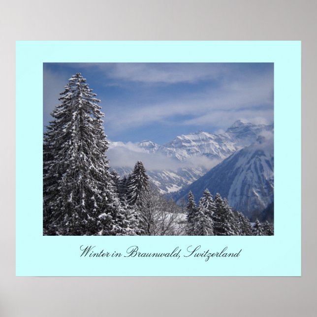 Winter in Braunwald, Schweiz Poster (Vorne)