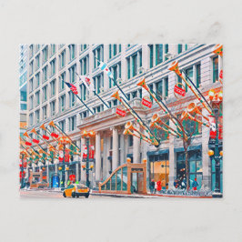 Winter in Chicago Feiertagspostkarte