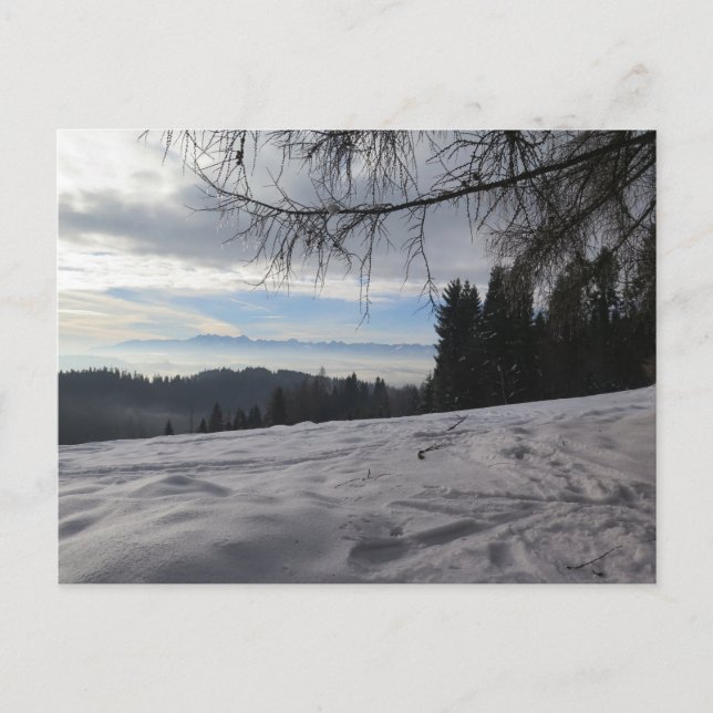 Winter in den Gorce Bergen Postkarte (Vorderseite)
