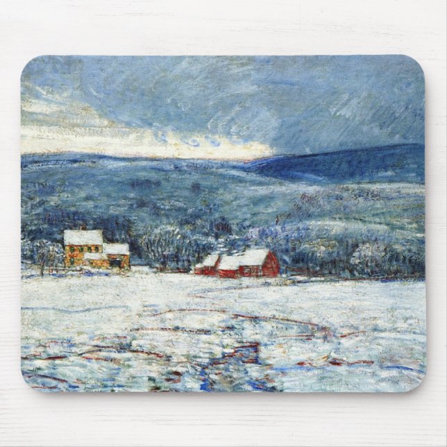 Winter in den Hügeln von Connecticut (von Childe H Mousepad (Vorne)