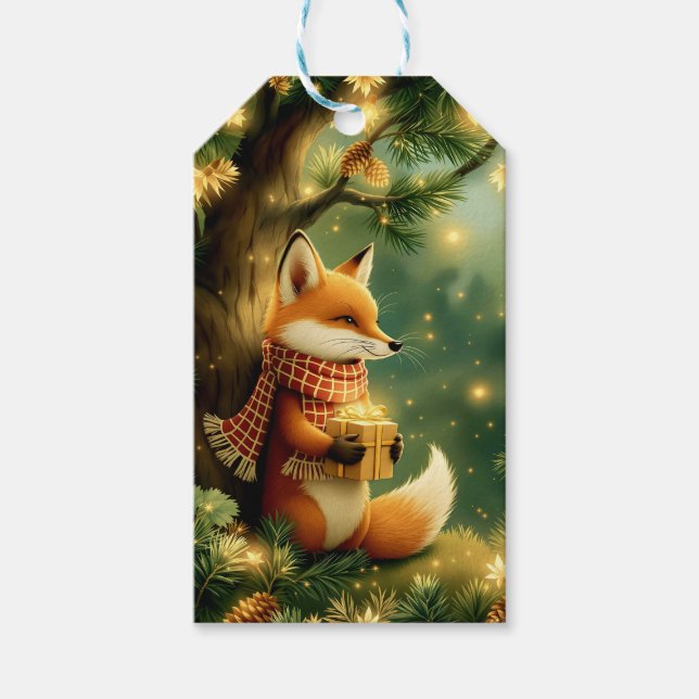 Winter in den Kiefern Geschenkanhänger (Vorderseite)