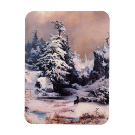 Winter in den Rocky Mountains (von Thomas Moran) Magnet