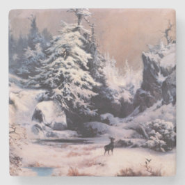 Winter in den Rocky Mountains (von Thomas Moran) Steinuntersetzer