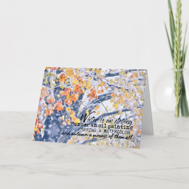 WINTER IN DER HERBSTUMMER Grußkarte Dankeskarte (Vorderseite)