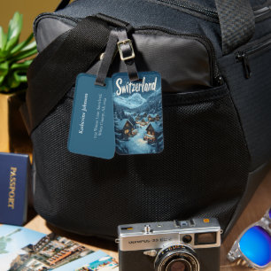 Winter in der Schweiz: Bergregion Gepäckanhänger