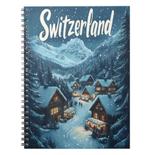 Winter in der Schweiz: Bergregion Notizblock