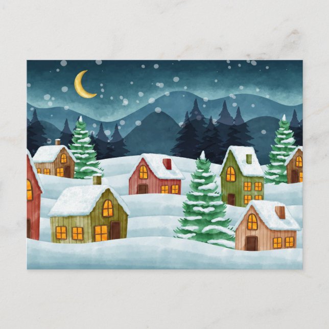 Winter in der Stadt Postkarte (Vorderseite)