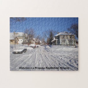 Winter in einem Milwaukee-Viertel Wisconsin Puzzle