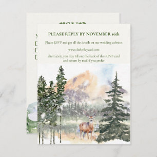 Winter in Evergreen Forest RSVP Card Ankündigung