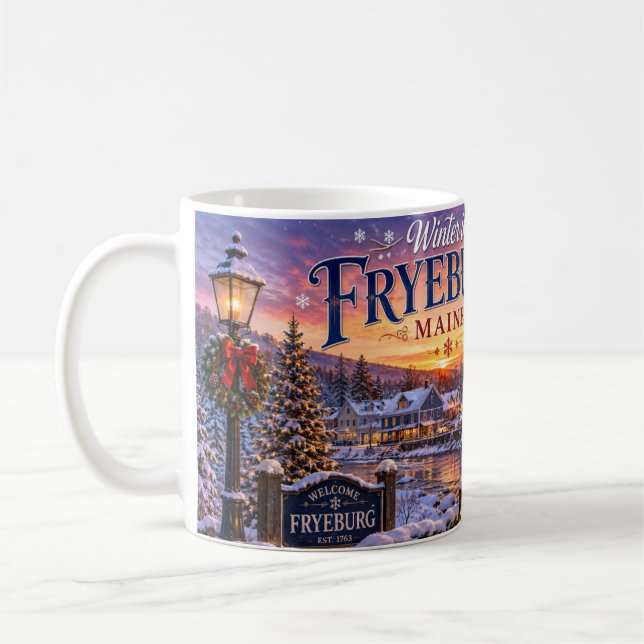 Winter in Fryeburg Maine Kaffeetasse (Links)