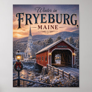 Winter in Fryeburg Maine Vintage Feiertagsplakat P Poster