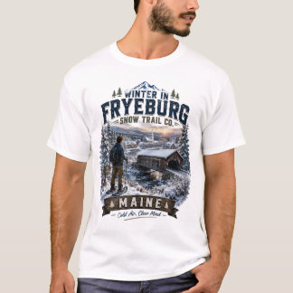 Winter in Fryeburg Snow Trail Co. Teen T-Shirt