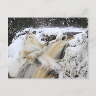 Winter in Gabbro Falls, Michigans oberste Halbinse Postkarte