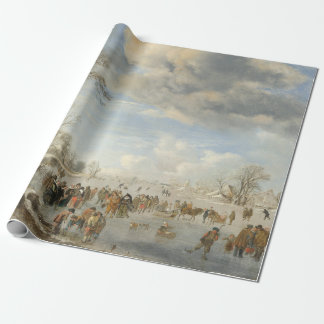 WINTER IN HOLLAND Vintage Weihnachtspapier Geschenkpapier