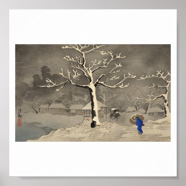 Winter in Japan um 1915 Poster (Vorne)