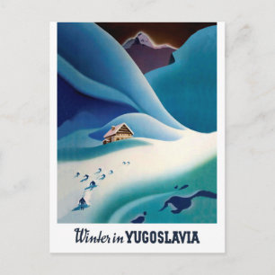 Winter in Jugoslawien, alte Postkarte