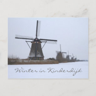 Winter in Kinderdijk, Website der Unesco Postkarte