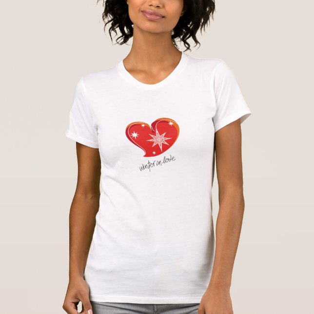 Winter in Liebe-Rot-T - Shirt (Vorderseite)