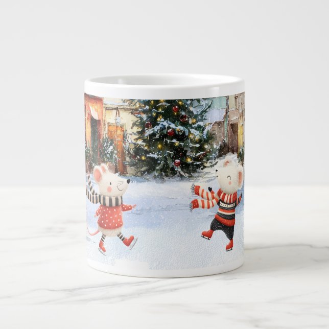Winter in Mice Town Jumbo-Tasse (Vorderseite)