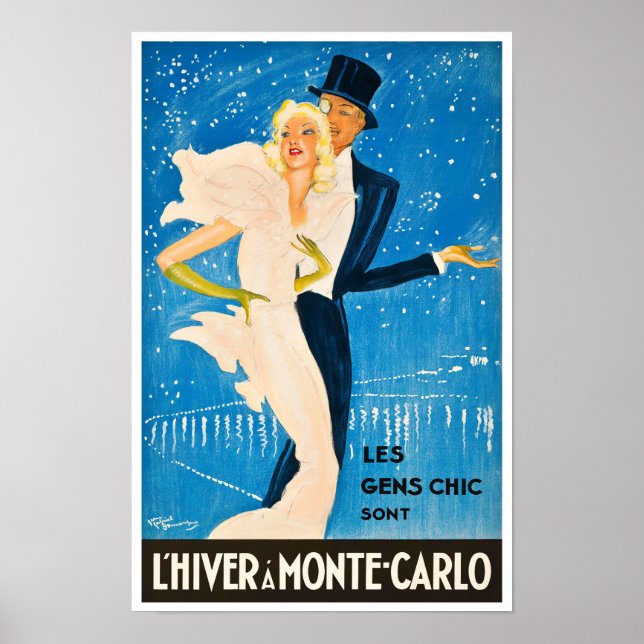 Winter in Monte Carlo Monaco Frankreich Weinroute  Poster (Vorne)
