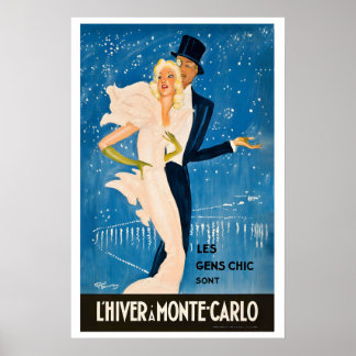 Winter in Monte Carlo Wo die Menschen chic sind Mo Poster