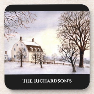 Winter in Neuengland von Farida Greenfield Getränkeuntersetzer