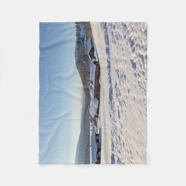Winter in Norwegen Fleecedecke (Vorderseite)