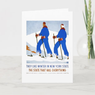 Winter in NY Staat WPA 1930er-Poster Karte