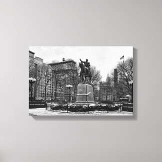 Winter in NYC’s Union Square 001 Black White Leinwanddruck