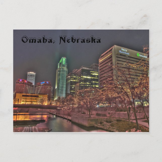 Winter in Omaha Nebraska Postkarte (Vorderseite)