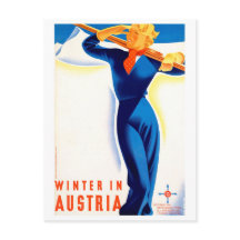 Winter in Österreich, Skifahrerin, Vintage-Reise