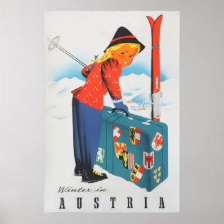 Winter in Österreich Vintage Poster