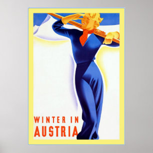 Winter in Österreich ~Vintage Travel Poster